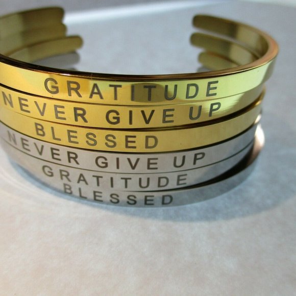 Splendilly Jewelry - Inspirational Stainless Steel Cuff Bracelet